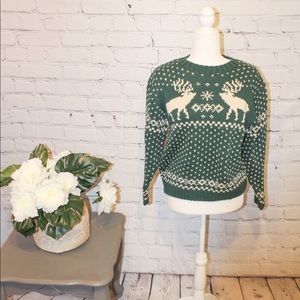 GAP Nordic Fair Isle Christmas Reindeer Sweater